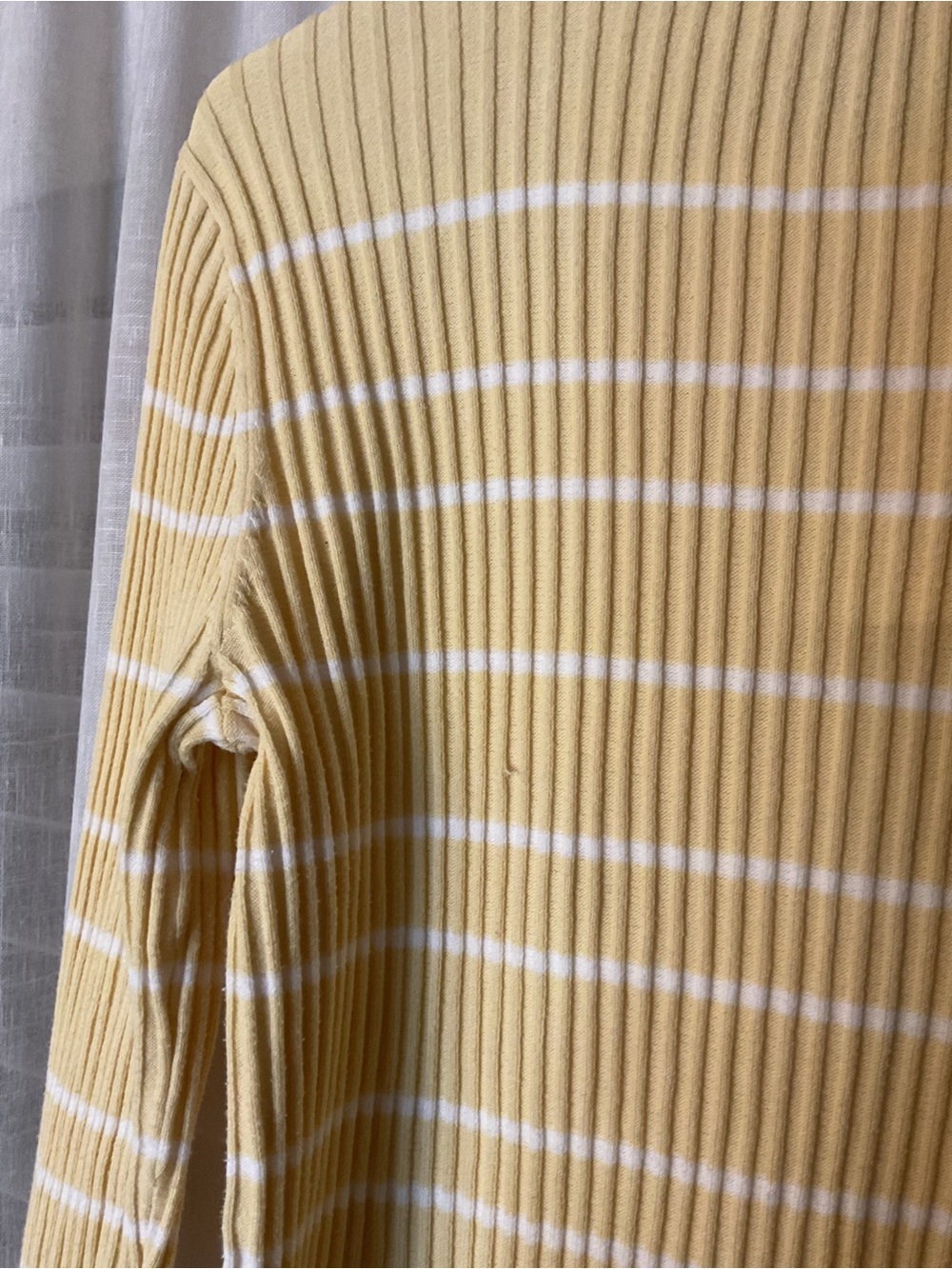 LOFT Yellow Striped Ribbed Cardigan - Picture 4 of 8